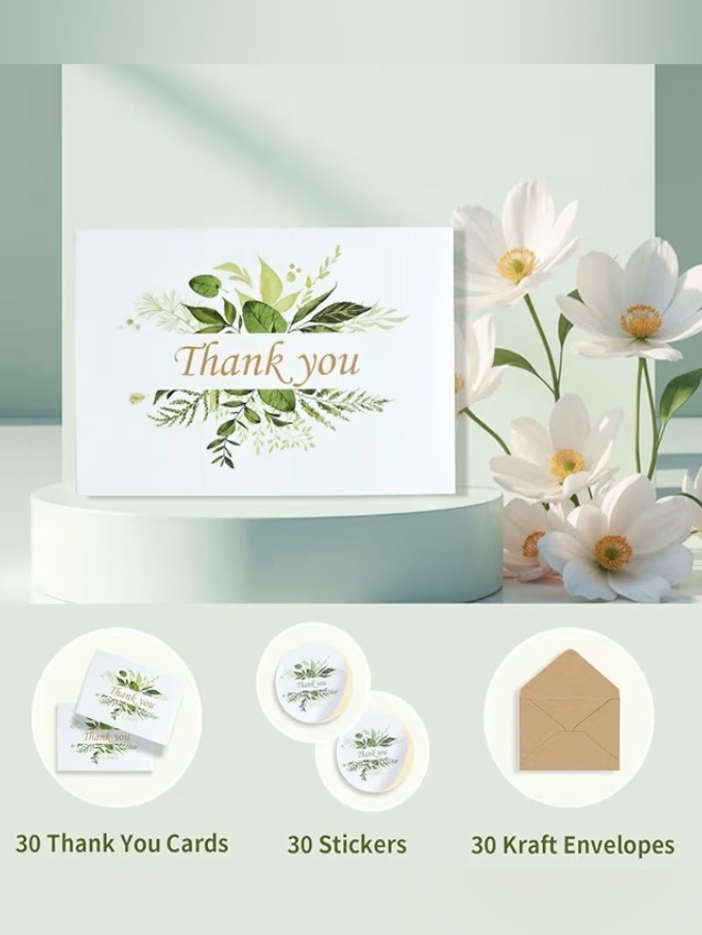 Thank You Cards with Kraft Envelopes -30 cards - Picture 4 of 7